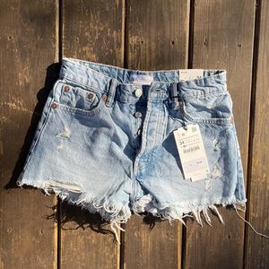Zara Distressed Denim Shorts